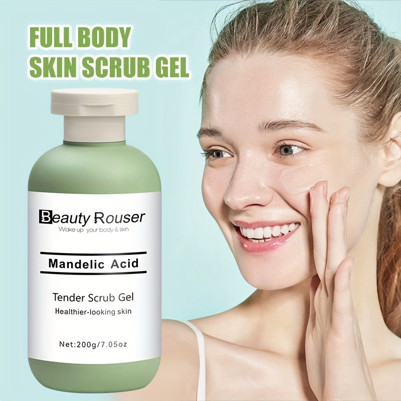 200g/7.05oz Beauty Rouser Mandelik Kislota Skrab Geli - Spirtli emas, Aloe Vera va Atirgul bilan Namlantiruvchi, Har xil Teri Turlari uchun Chuqur Pora Tozalovchi.