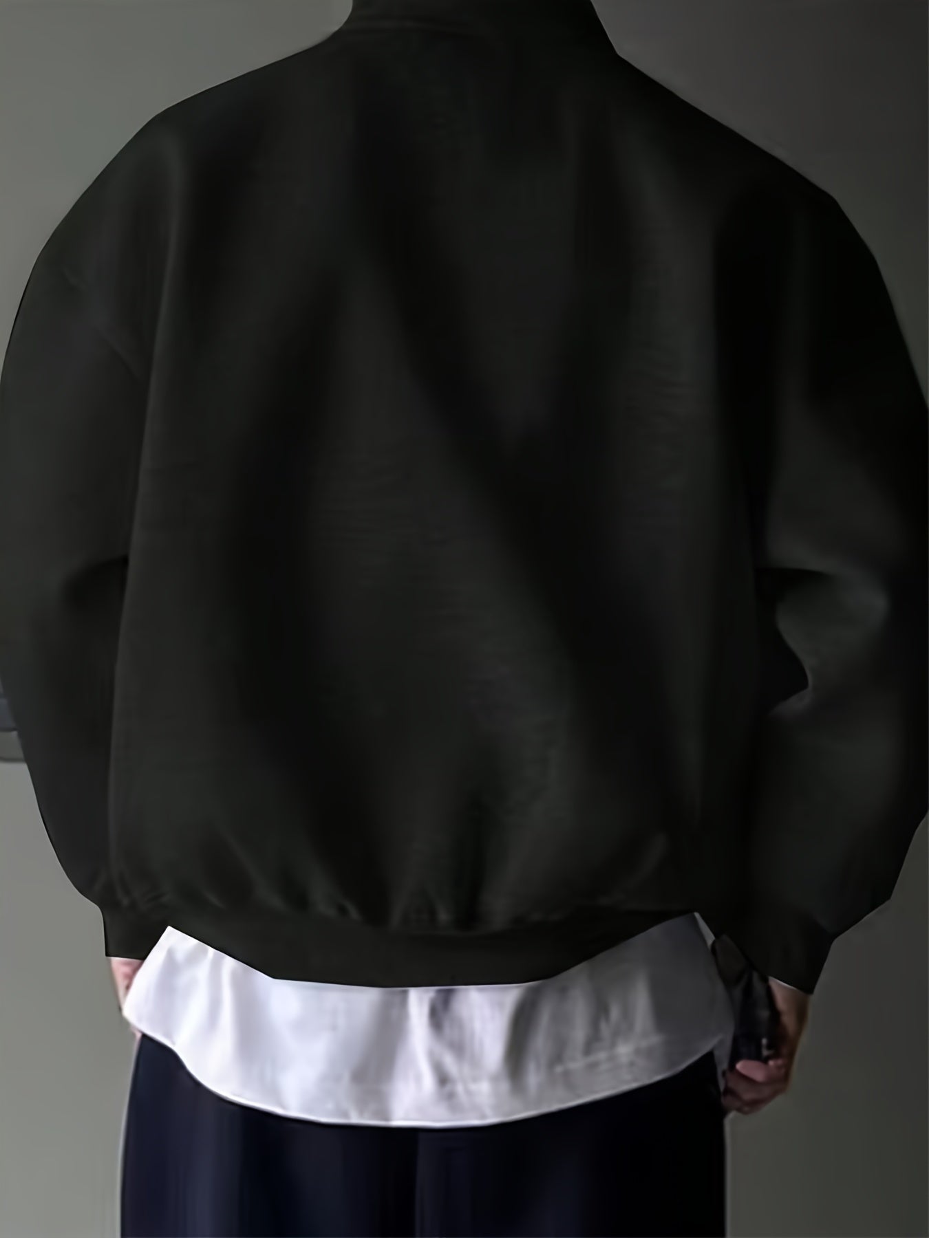 Erkaklar uchun yumshoq zip-up sviter, atirgul logosi bilan, turli xil yelka - Bahor/Kuz uchun ideal, 100% polyester