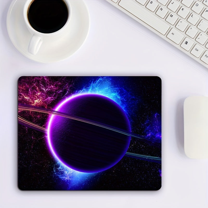 Galaxy Space Design Mouse Pad Non-Slip Washable Blue Purple for Laptop PC