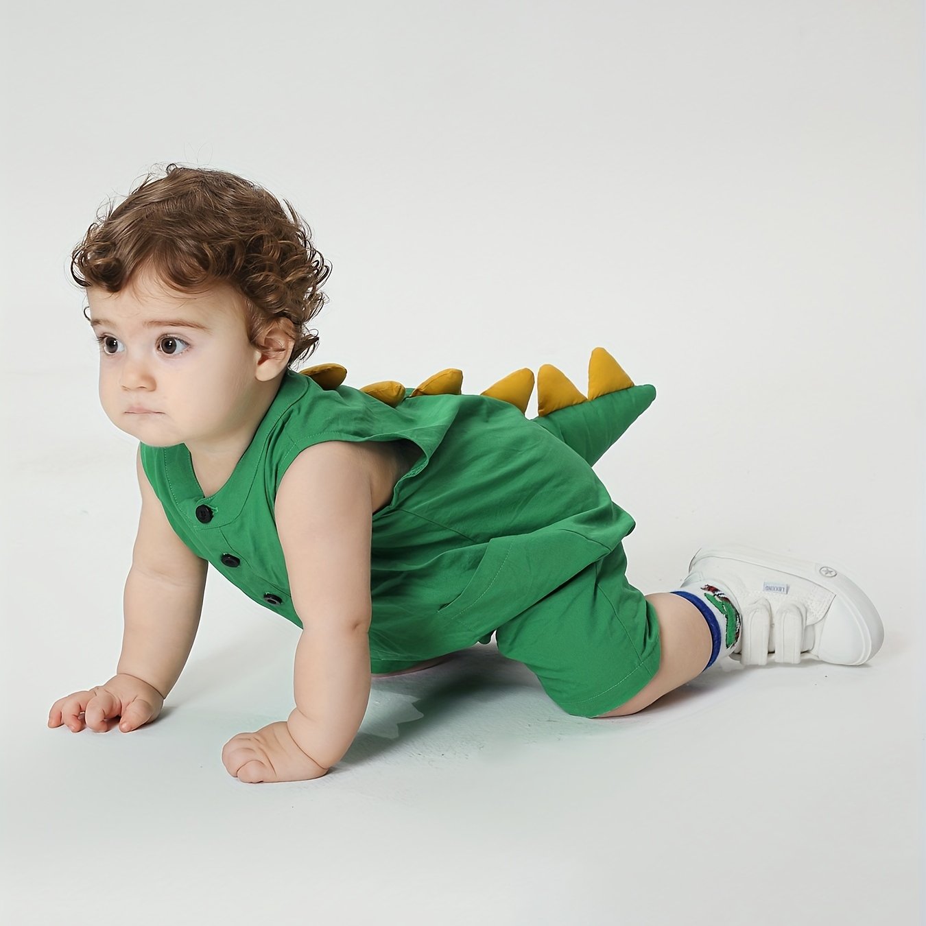 Infant Dinosaur Tail Bodysuit Sleeveless Romper for Baby Boys Toddler Summer Casual