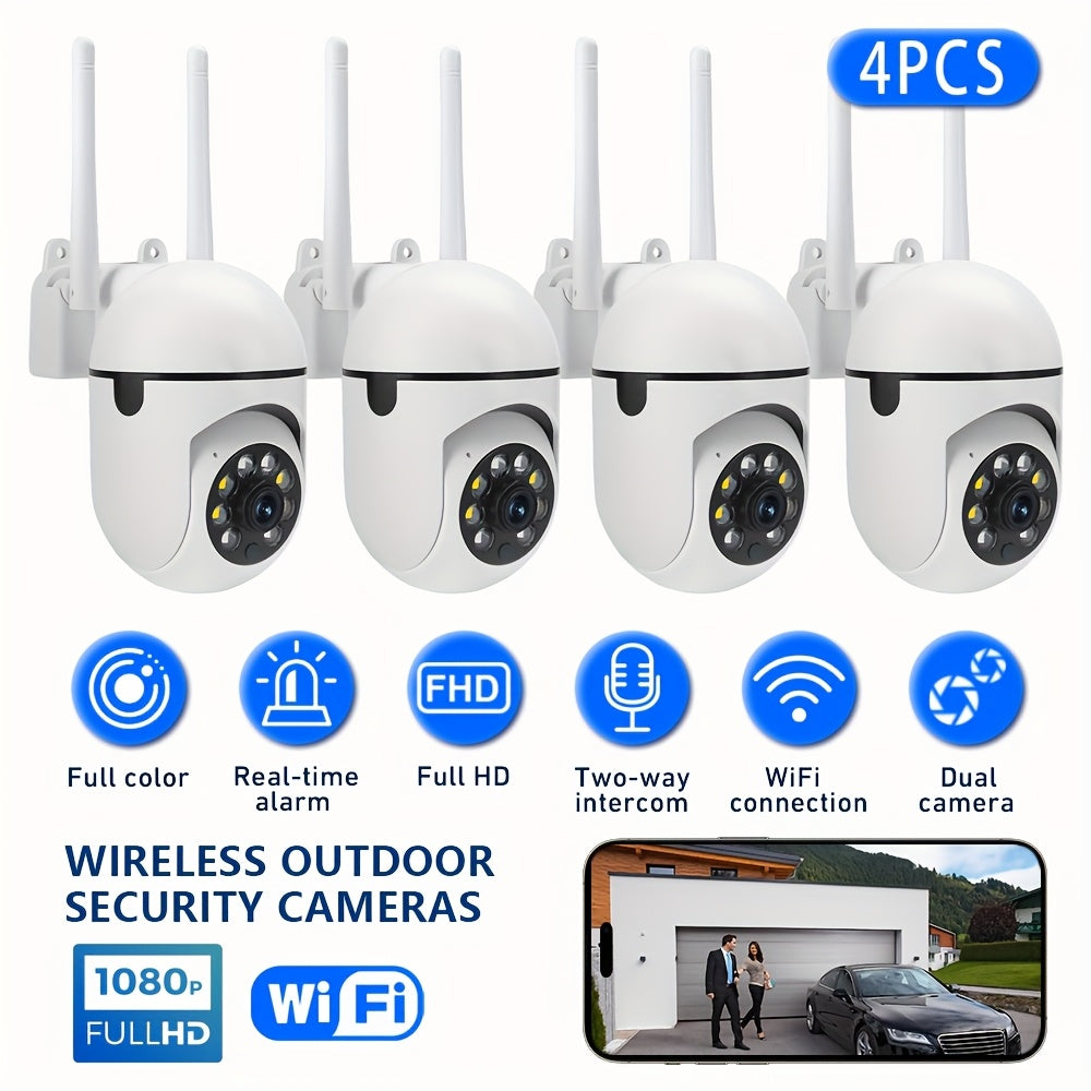 2 yoki 4 ta simsiz 1080P HD aqlli xavfsizlik kameralaridan birini tanlang, Pan/Tilt/Zoom, Rangli Tungi Ko‘rish, 2-kanalli Audio va Harakatni Kuzatish xususiyatlari bilan. Yoshlarni kuzatish uchun ideal.