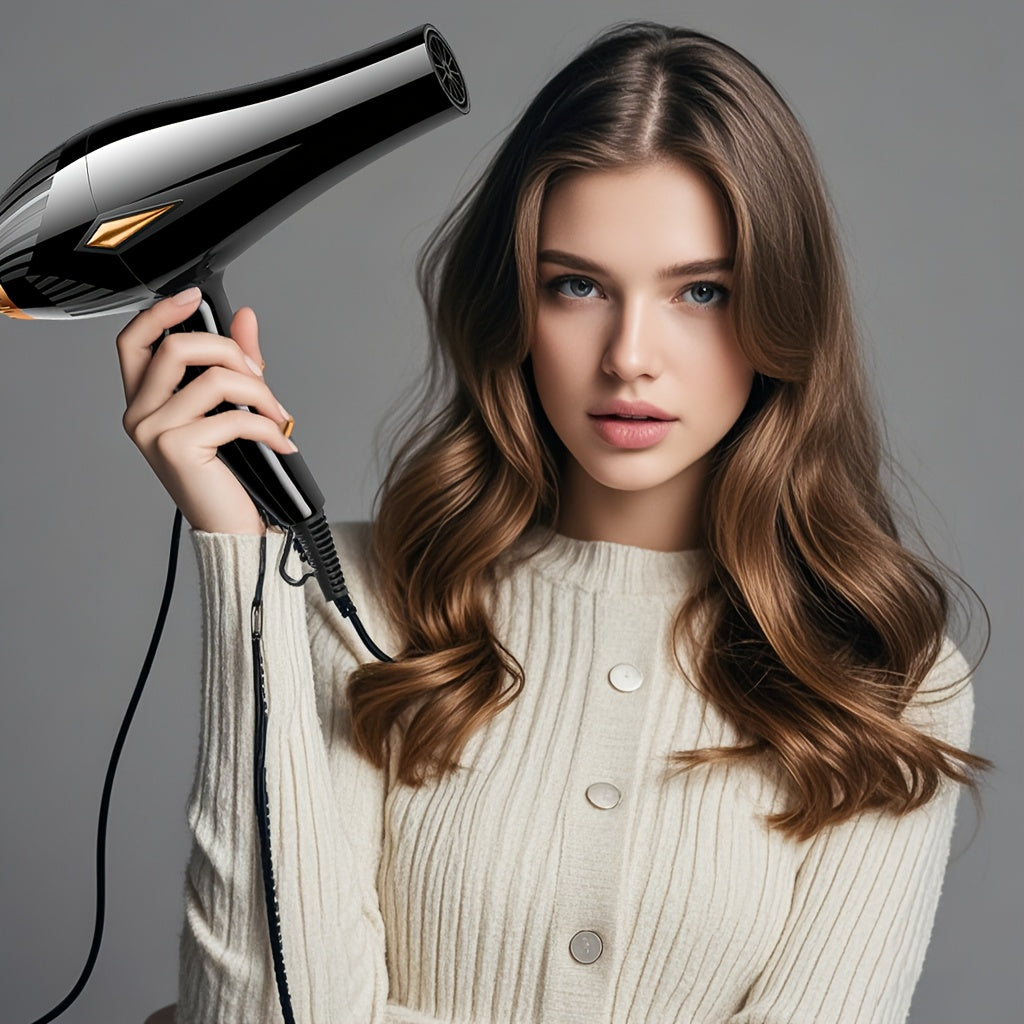 1500W High Power Hair Dryer with European Plug and Accessories