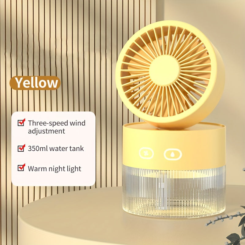 Ventilador portátil recargable por USB con 3 velocidades para viajes, camping y oficina