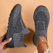 Women's Plus Size Breathable Slip-On Sneakers for Casual Running