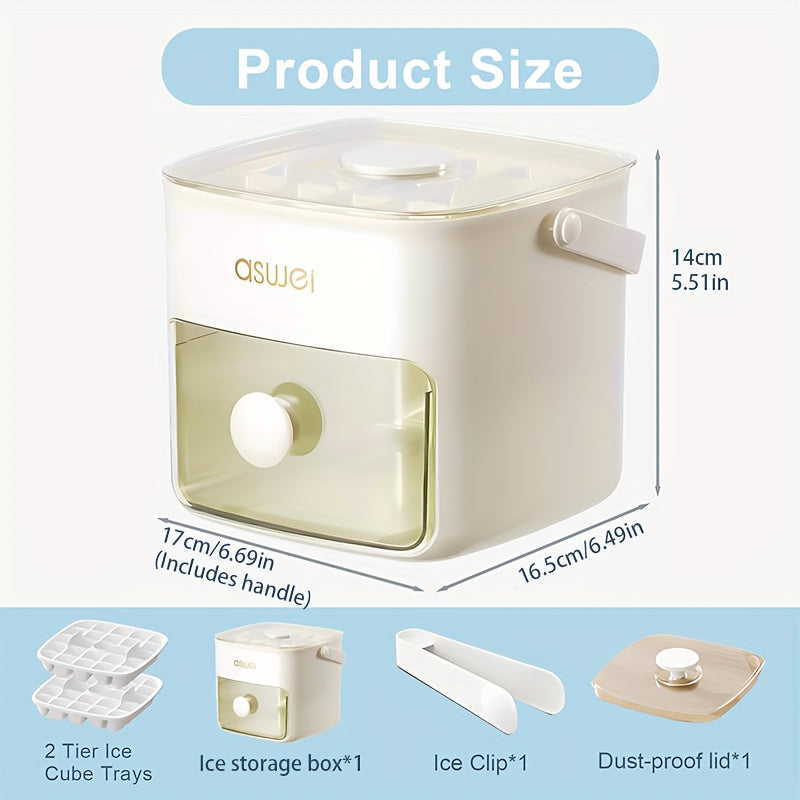 5 Pcs Ice Maker Set Food-Grade Plastic Double Tier Trays 48 Cube