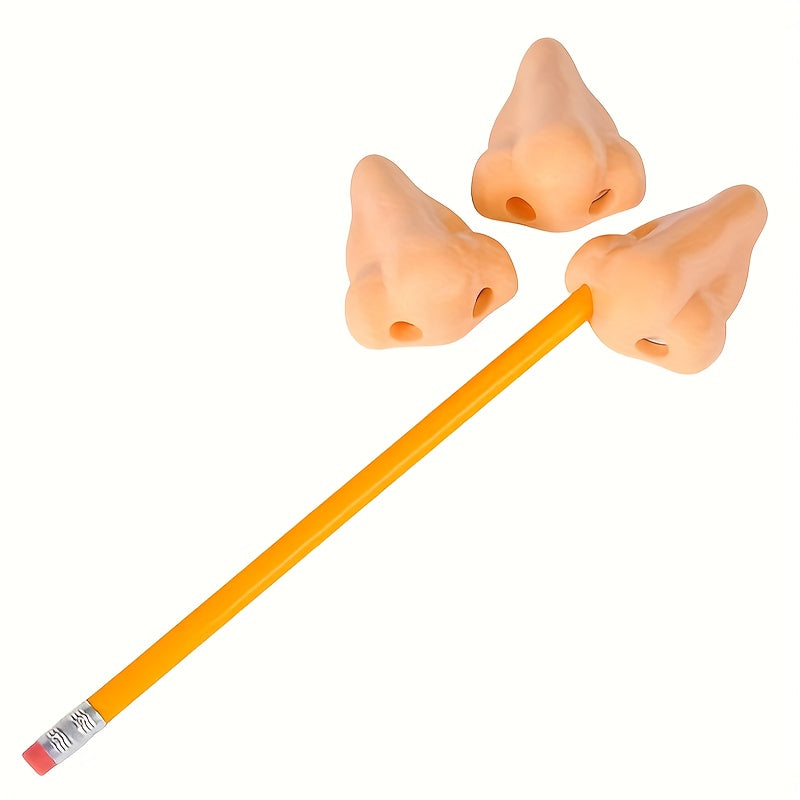 Nose-Shaped Pencil Sharpener for Kids Light Brown Plastic Quirky Fun