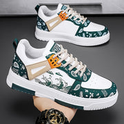 Erkaklar uchun pastki skate poyabzallari, to'lqin naqshiga ega, ochiq havoda yurish va sayohat qilish uchun mos. Sirpanmaydigan tasodifiy poyabzal.