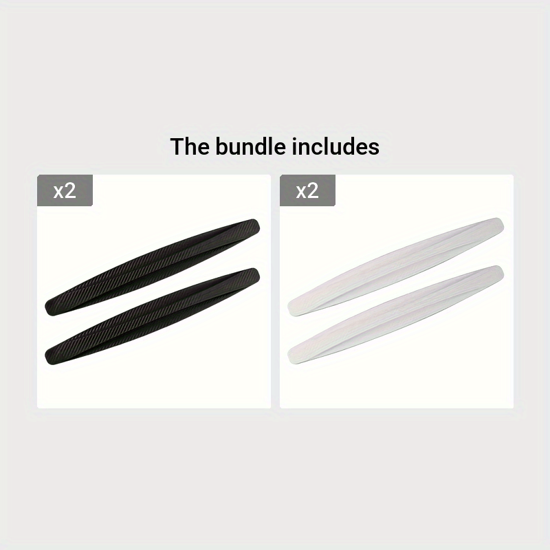 2pcs Carbon Fiber Style Rubber Door Edge Guards Bumper Lip Protector Stickers