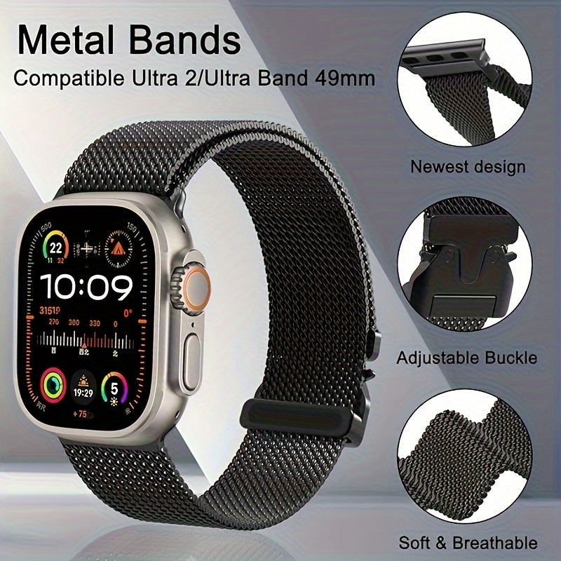 Stainless Steel Milanese Mesh Loop Watch Band for Apple Watch Series 1-10 Ultra 2 49mm 44mm 42mm