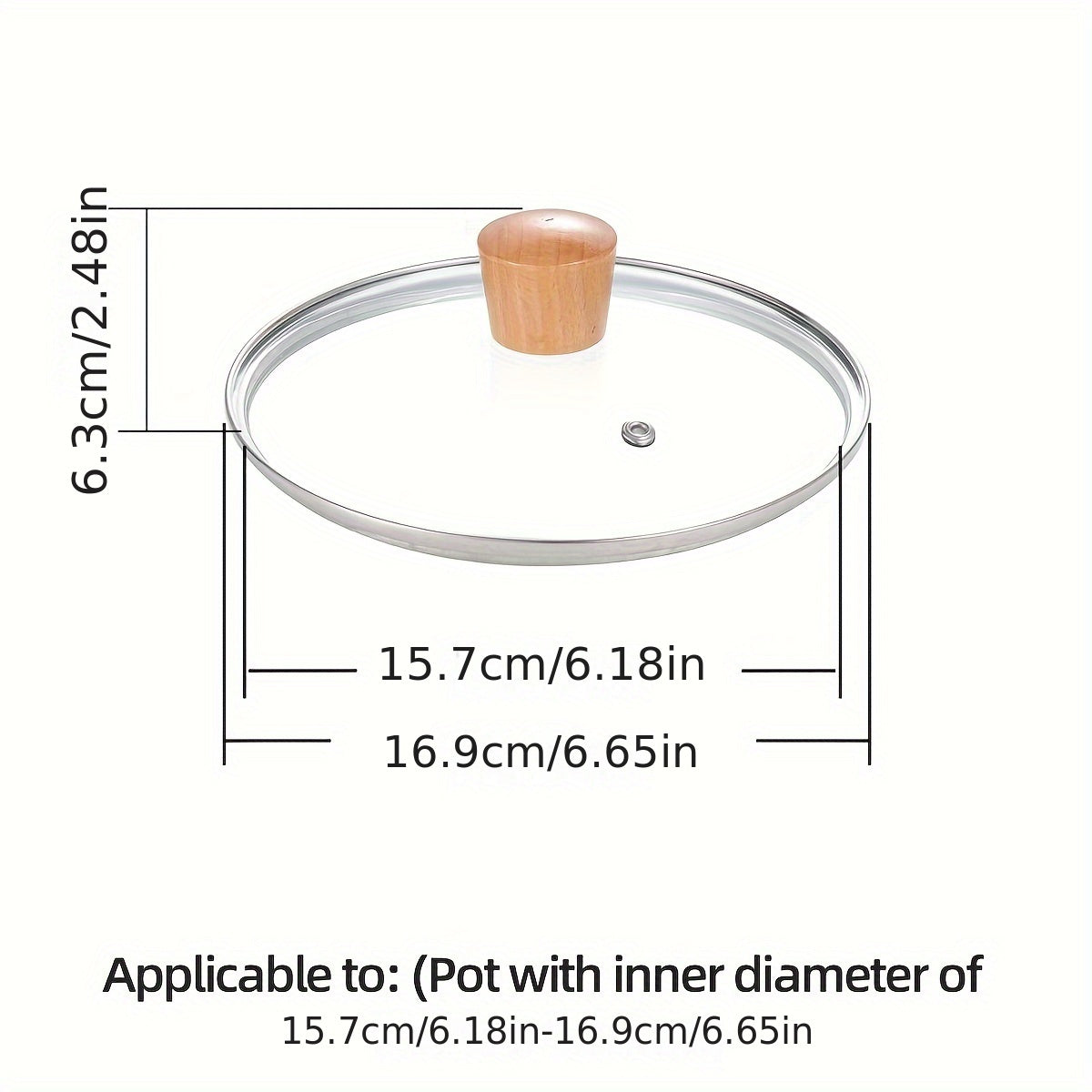 Glass and Stainless Steel Cookware Lid for Soup and Boiled Pots