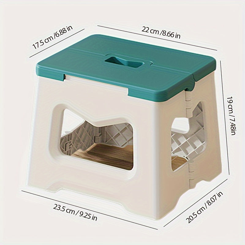 Taburete de plástico plegable, cuadrado, compacto, para cocina, baño y camping