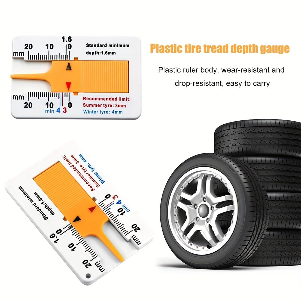 Universal Car Tire Tread Depth Gauge Plastic Tread Measure Tool 0-20mm