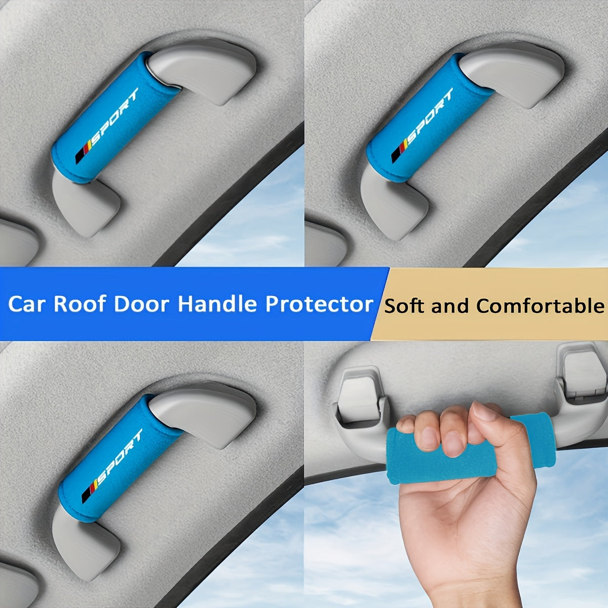 4PCS Avtomobil tomi eshigi tutqichlari va qo‘ltiq qopqog‘i yumshoq qoplamalar to‘plami