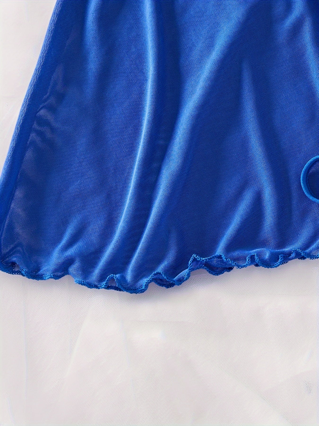 Women’s Lace V Neck Backless Dress with Thong and Leaf Embroidery