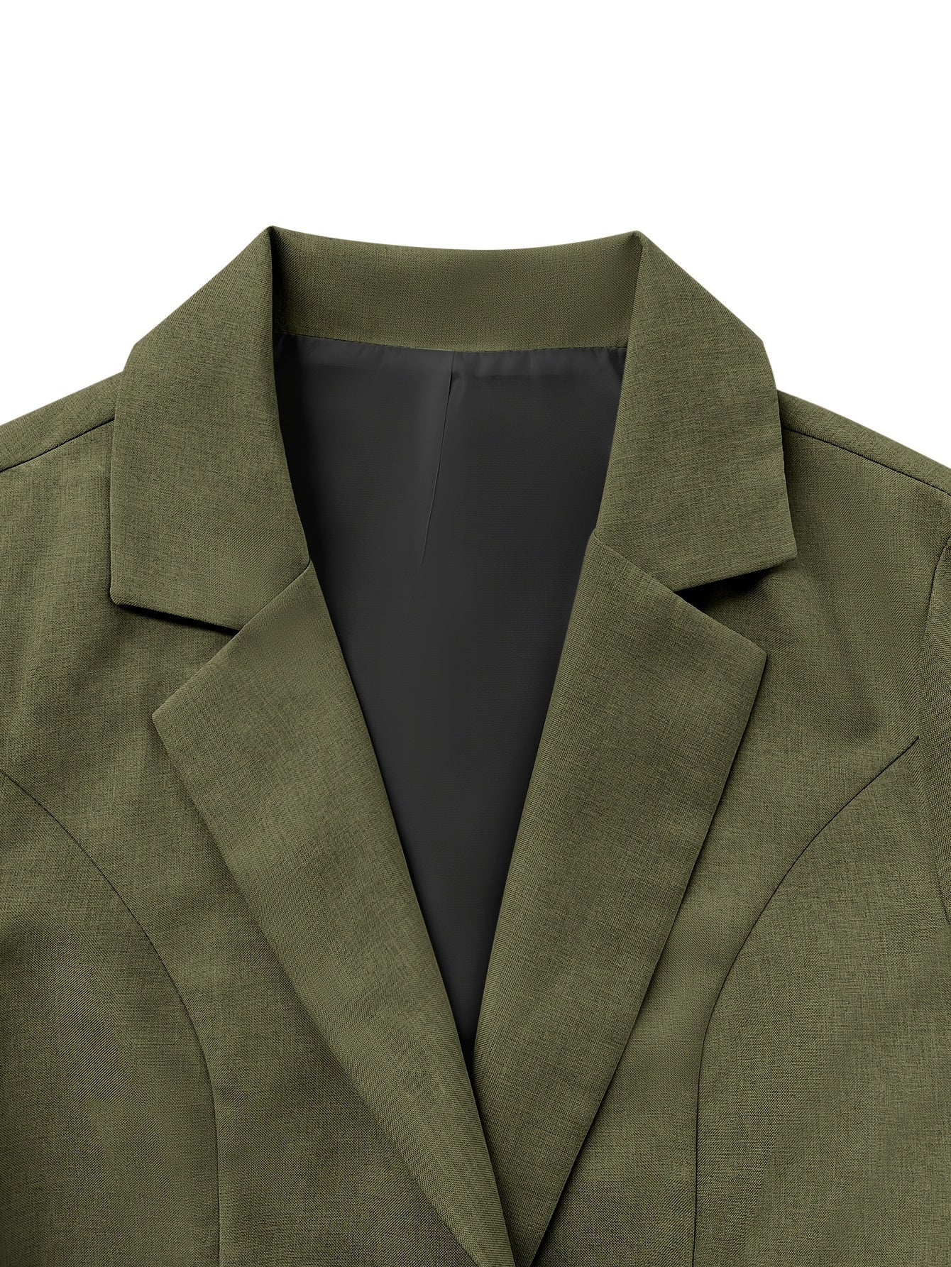 Women's Solid Color Polyester Blazer with Pockets for Fall Casual