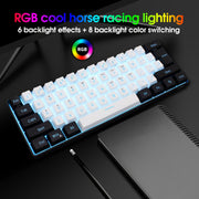 Teclado de juegos RGB mini de 60% con 61 teclas retroiluminadas, con cable USB, para PC y Mac, escritura y juegos