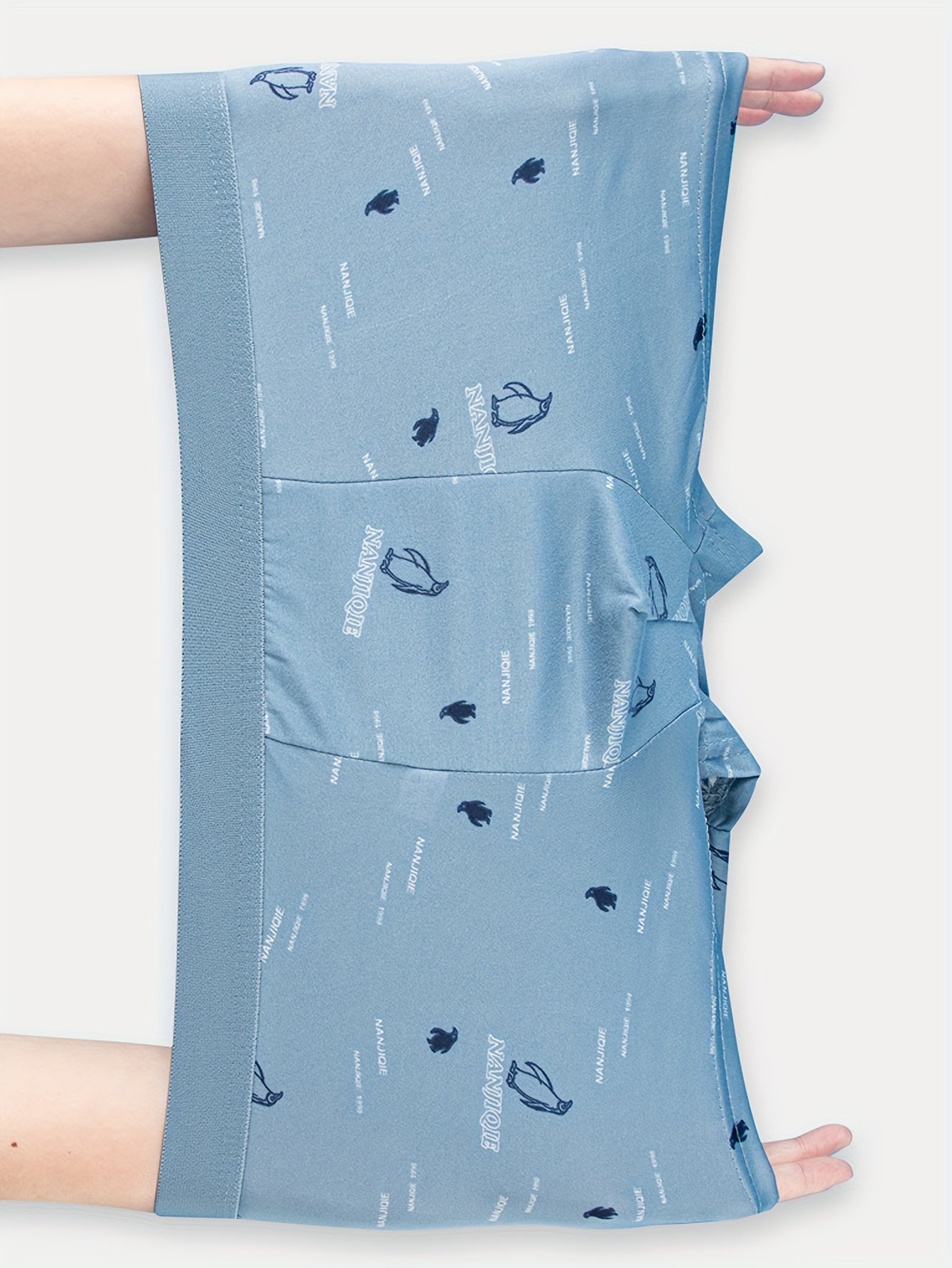 Men's Boxer Briefs 4-Pack Polyester Stretch Fabric Mid-Thigh Random Print