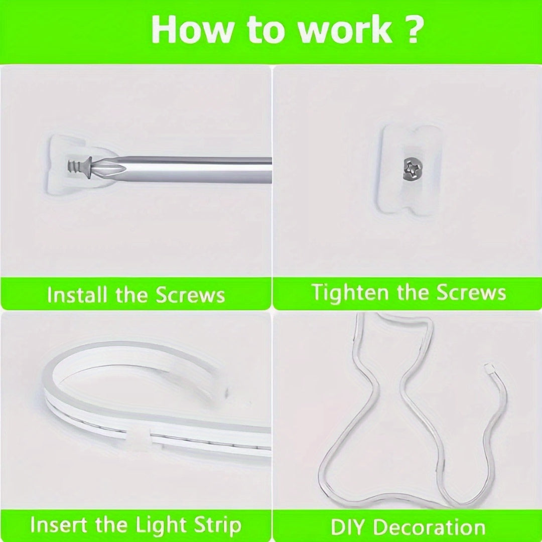 10/20/45 Pcs 6mm Plastic LED Strip Fixing Clips for Neon Light Securing