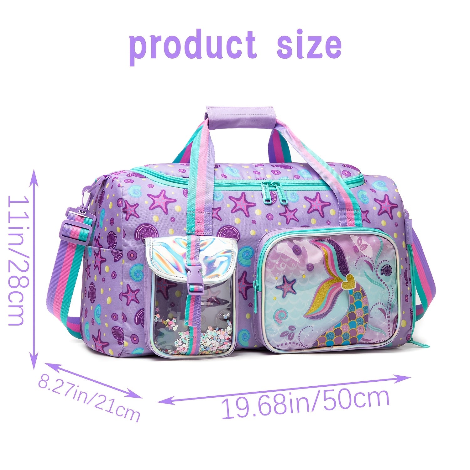 Women's Polyester Travel Duffle Bag with Wet Pocket for Gym and Weekend Trips