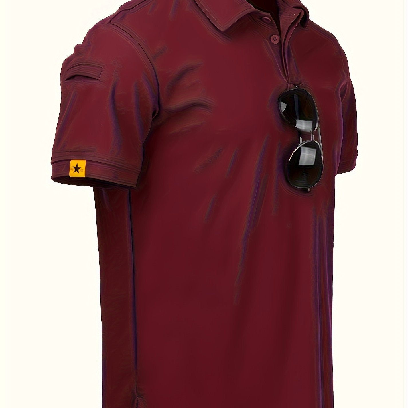 Camisa deportiva casual de poliéster elástico para hombres, ideal para golf y tenis