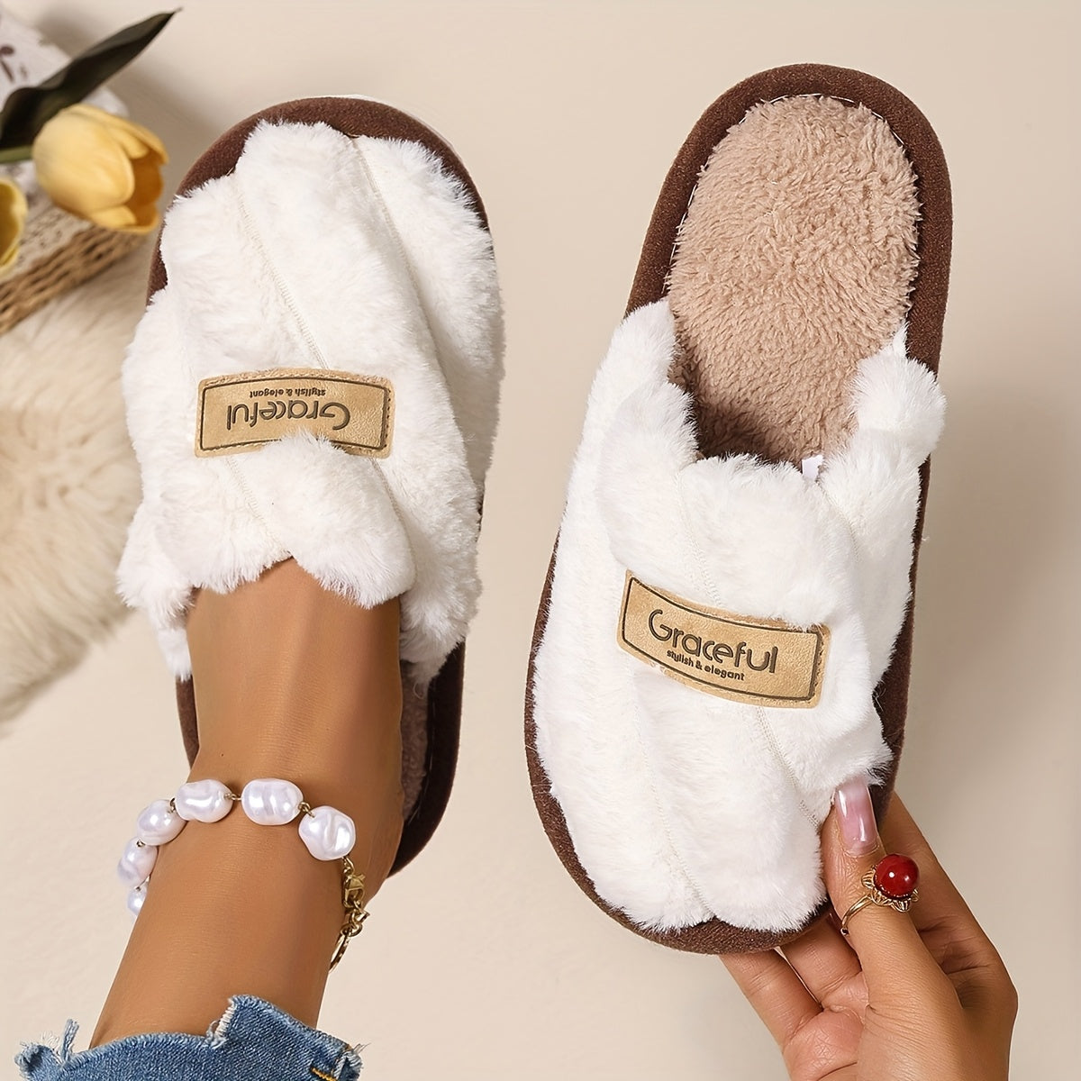 Women's Warm Slip-On House Slippers for Home, Multiple Colors and Sizes