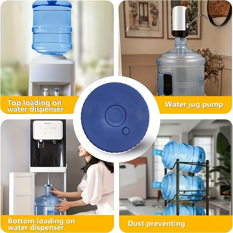 Упаковка из 3 универсальных силиконовых крышек для бутылок с водой, герметичная крышка для диспенсера для воды, многоразовое, безопасное для пищевых продуктов и пыленепроницаемое уплотнение для емкостей объемом от 18,93 л до 189,27 л.