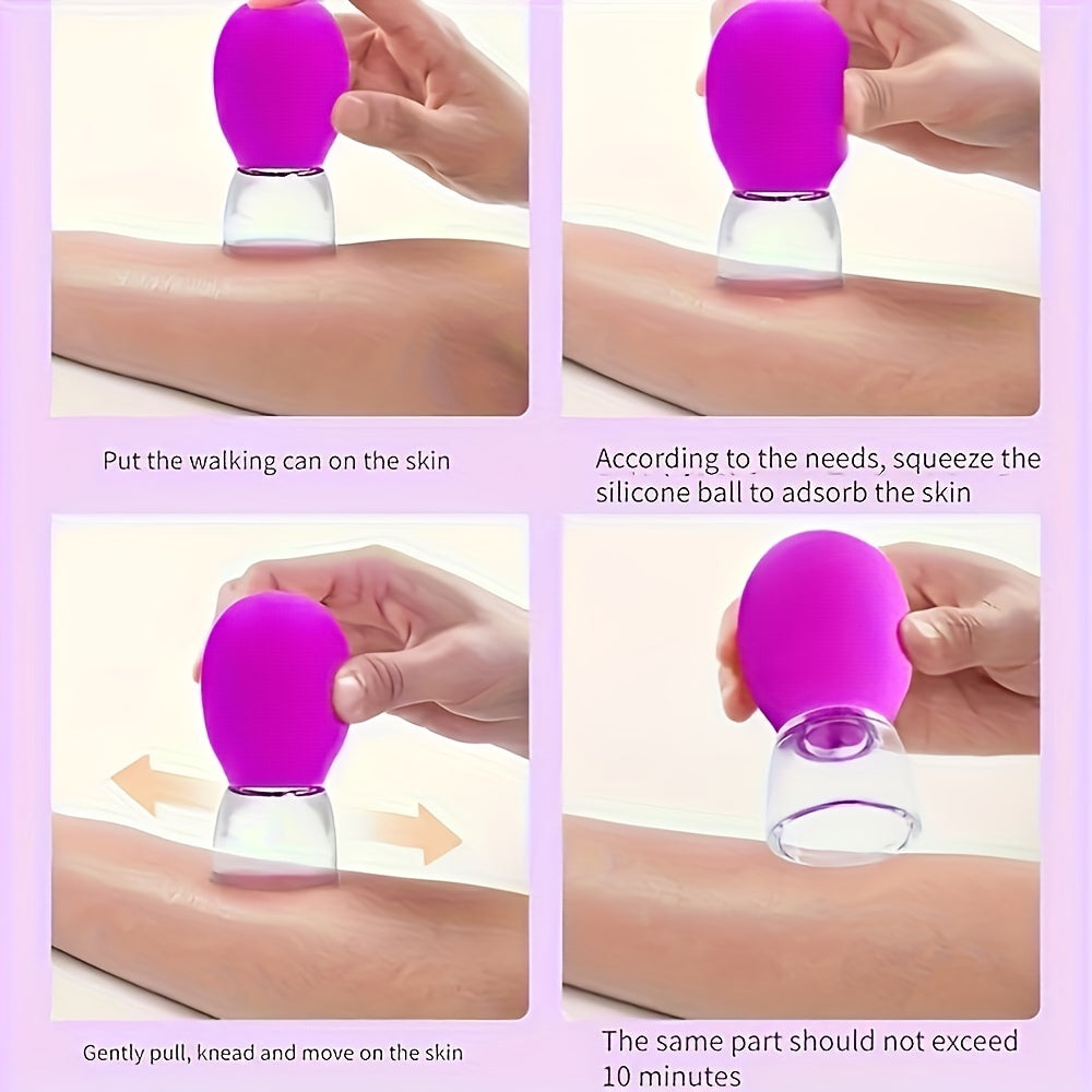 6-Piece Silicone Facial Cupping Set for Face, Body, Hands and Neck