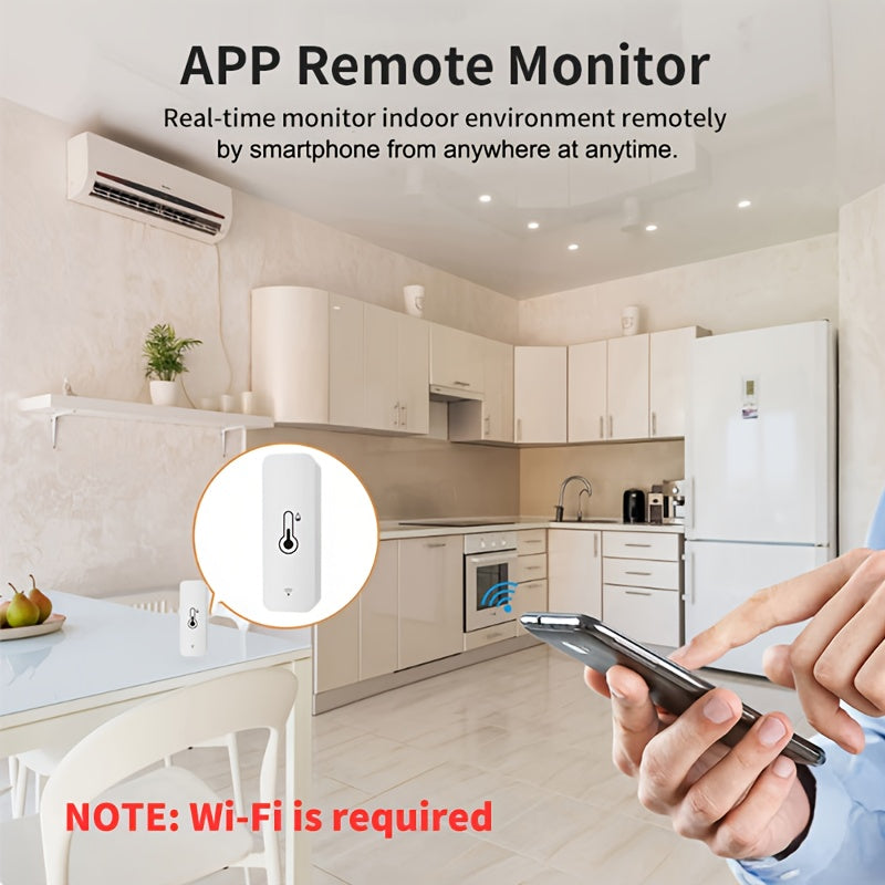 Sensor de temperatura y humedad WiFi mini para automatización del hogar inteligente, control por voz compatible con Alexa y Google