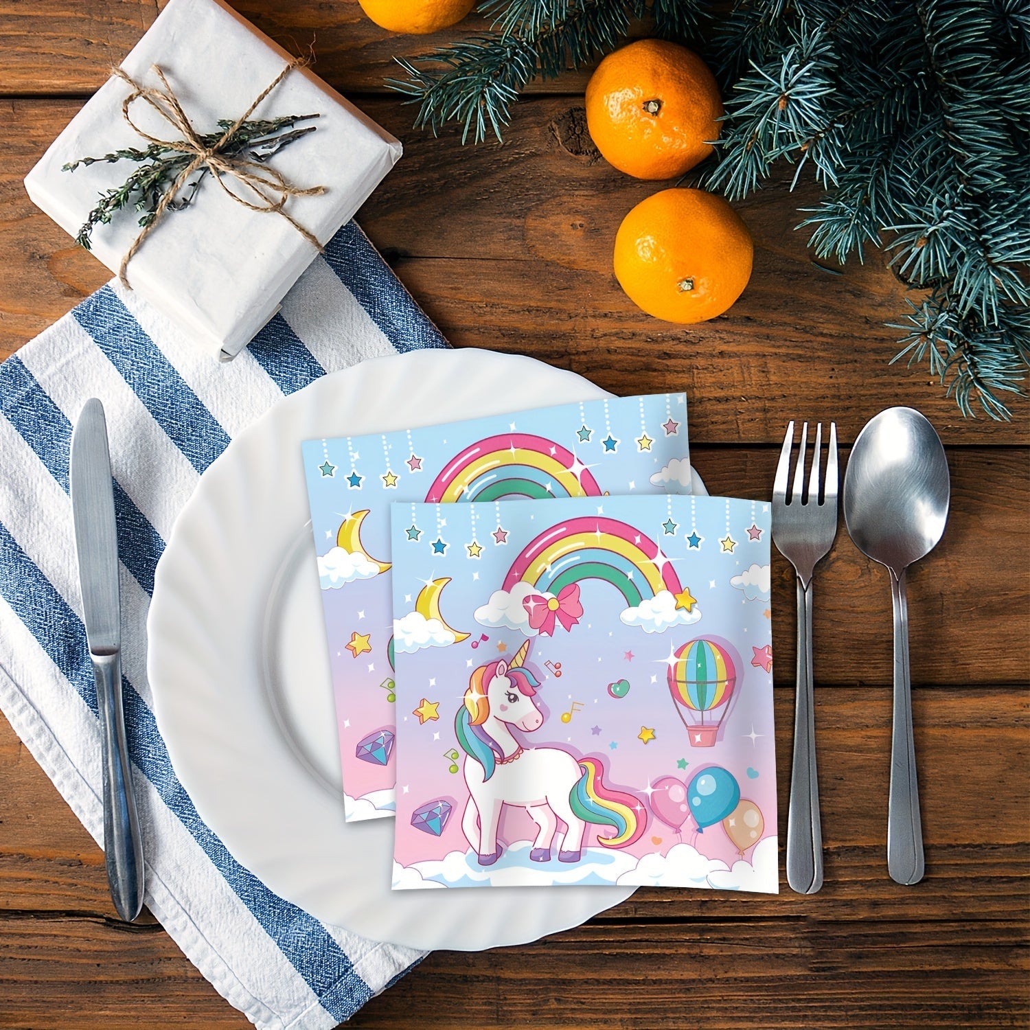 Pink Unicorn Disposable Napkins Pack of 20 for Girls' Birthday and Shower Parties