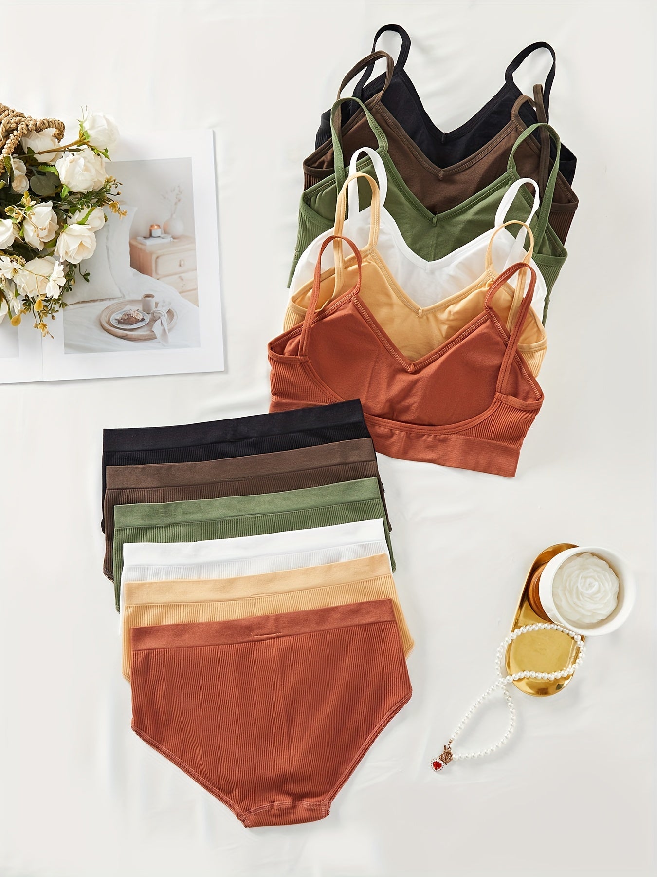 Seamless Lingerie Set for Women with Breathable Fabric and Comfortable Fit (6 Pack)