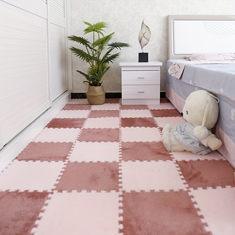 Spliced Carpet Rug for Living Room Bedroom Washable Dirt Resistant Large Area Mat