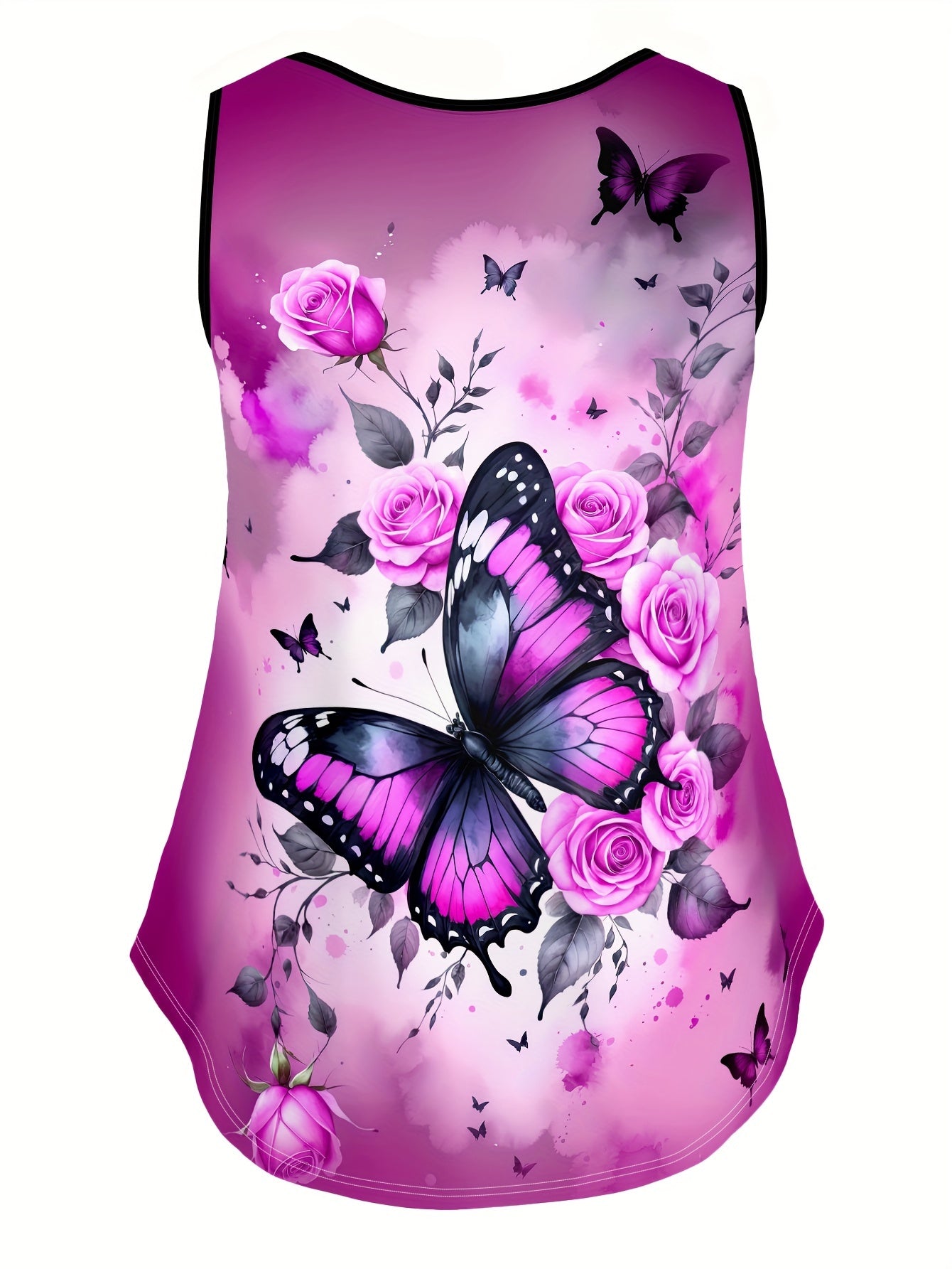 Plus Size Floral Print Tank Top Sleeveless Summer Women’s Clothing