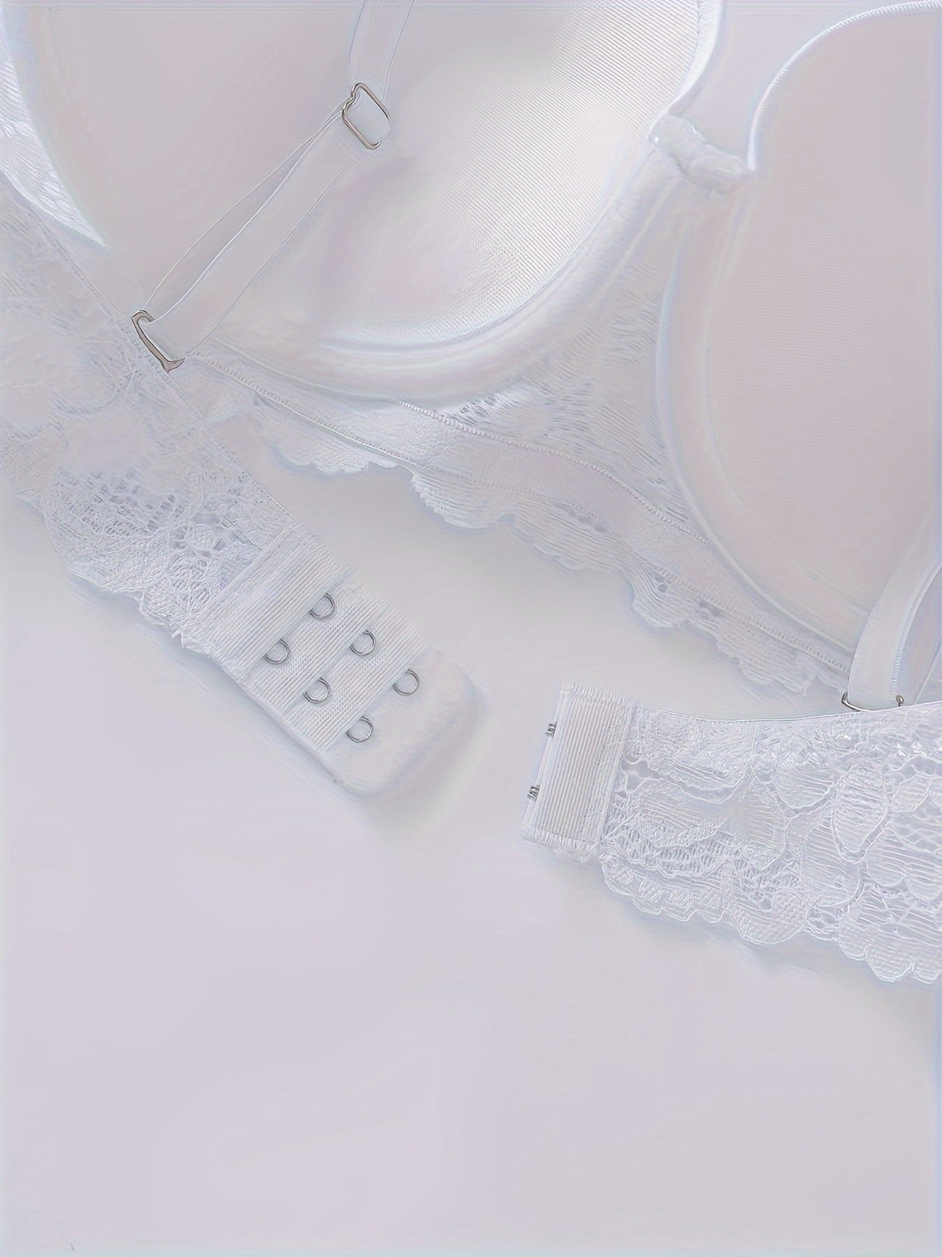 Women’s Lace Push-Up Bras 4-Pack High Support Adjustable Straps Non-Padded Floral Lace