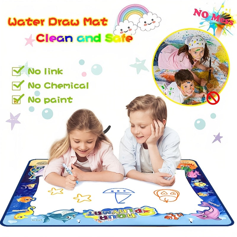 Large Reusable Water Drawing Mat for Kids and Families, Vibrant Doodle Surface, 3+ Age