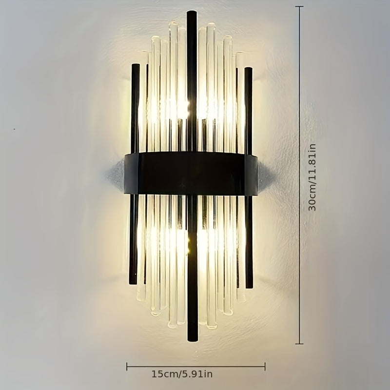 Lámpara de pared de cristal para dormitorio o sala de estar, estilo nórdico, empotrada, sin cables