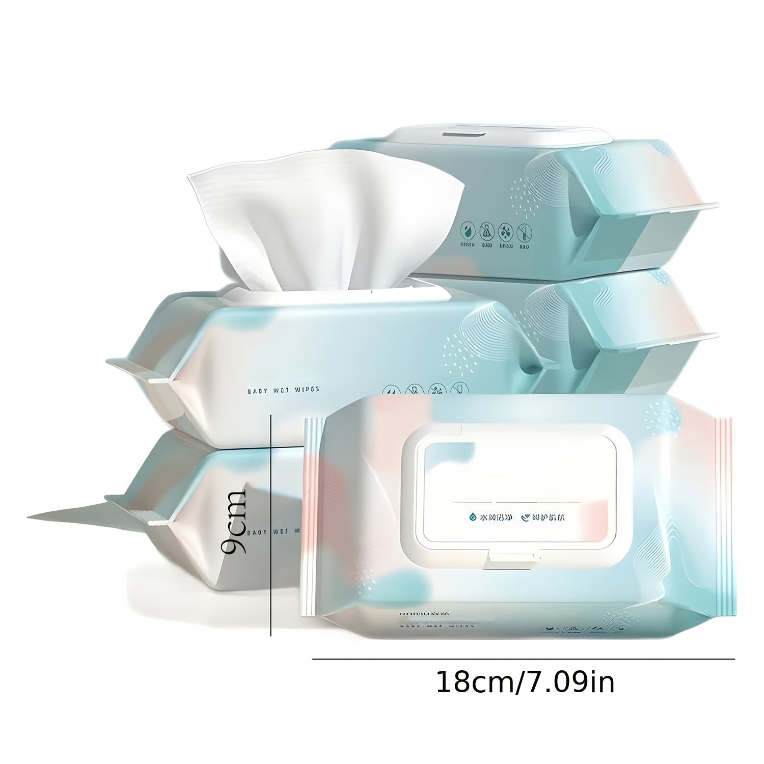 Thick Disposable Wet Wipes for Kids, Dye-Free Non-Woven Fabric, Large Pack