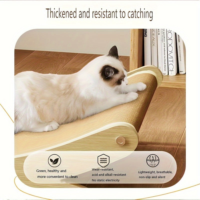 Assembled Sisal Cat Scratching Lounge with Wooden Frame for Claw Health and Relaxation