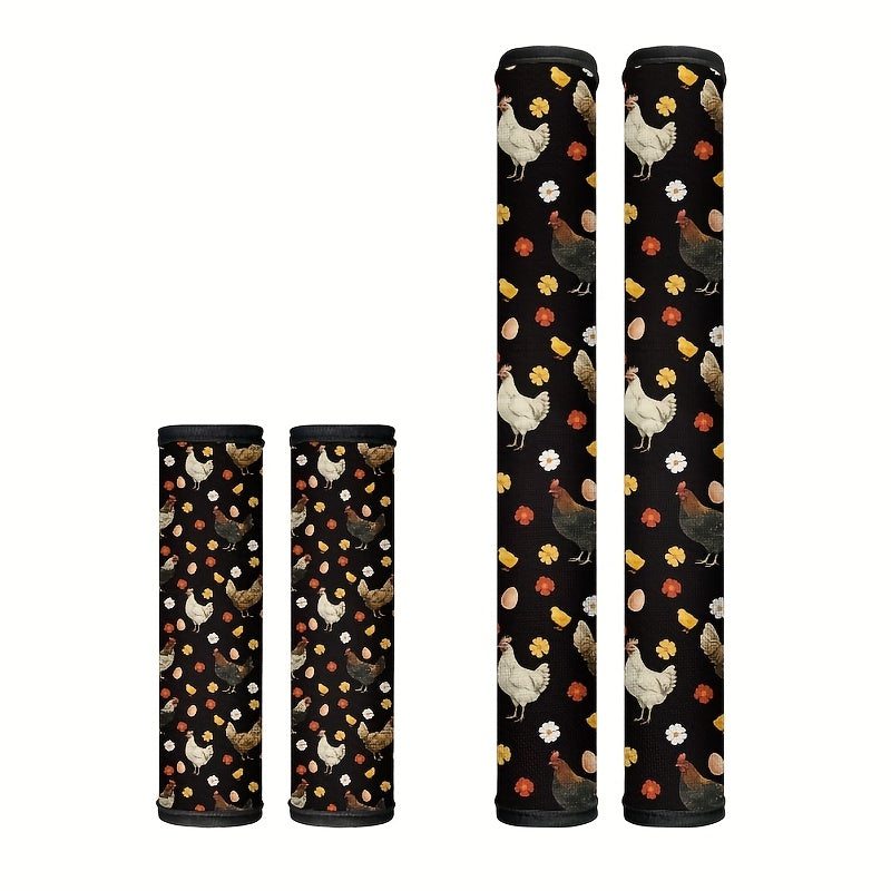 4-to'plam Qo'ycha Tasviri Muzlatgich Qo'lqoplari Polyester Antiskid Oshxona Dekori