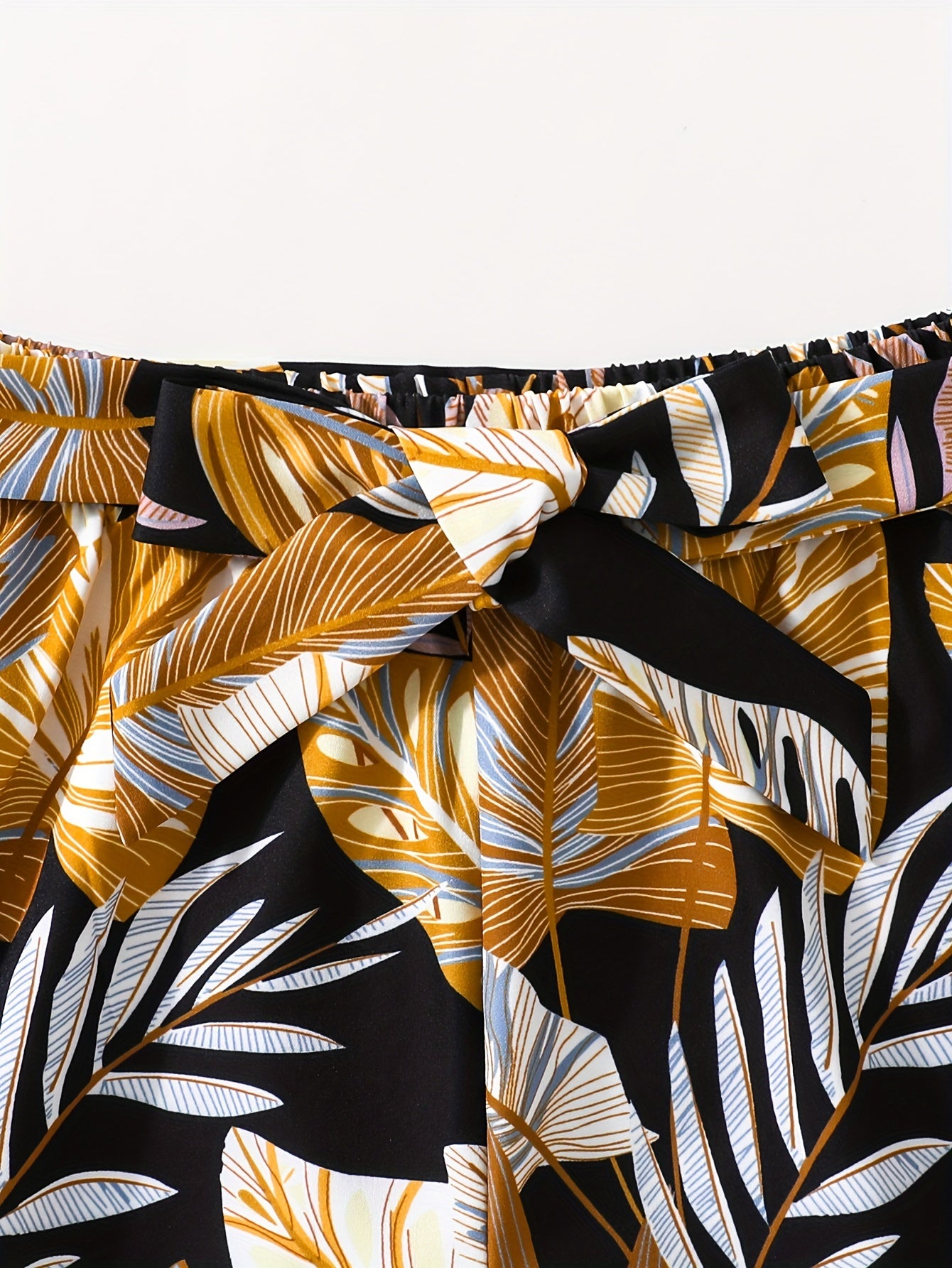 Girls Summer Beach Outfit Set Floral Flare Pants and Vest Polyester Summer Fashion