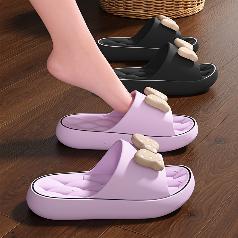 Women Soft Cotton Slip-On Slippers with Thick Soles for Bathroom Beach and Home