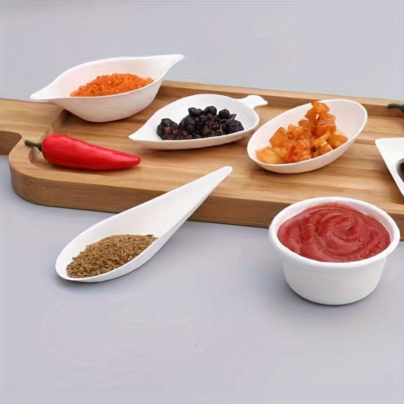 8 Varieties Sugar Cane Pulp Disposable Plates for Cake Salad Dips Eco-Friendly