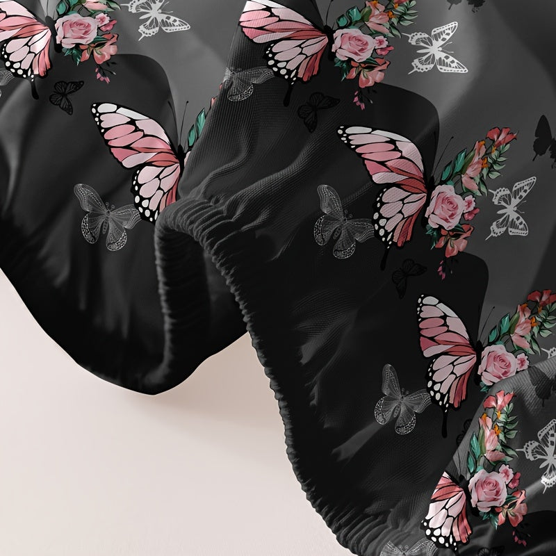 Floral Print Fitted Sheet Soft Comfortable Bedding Deep Pocket Mattress Protector