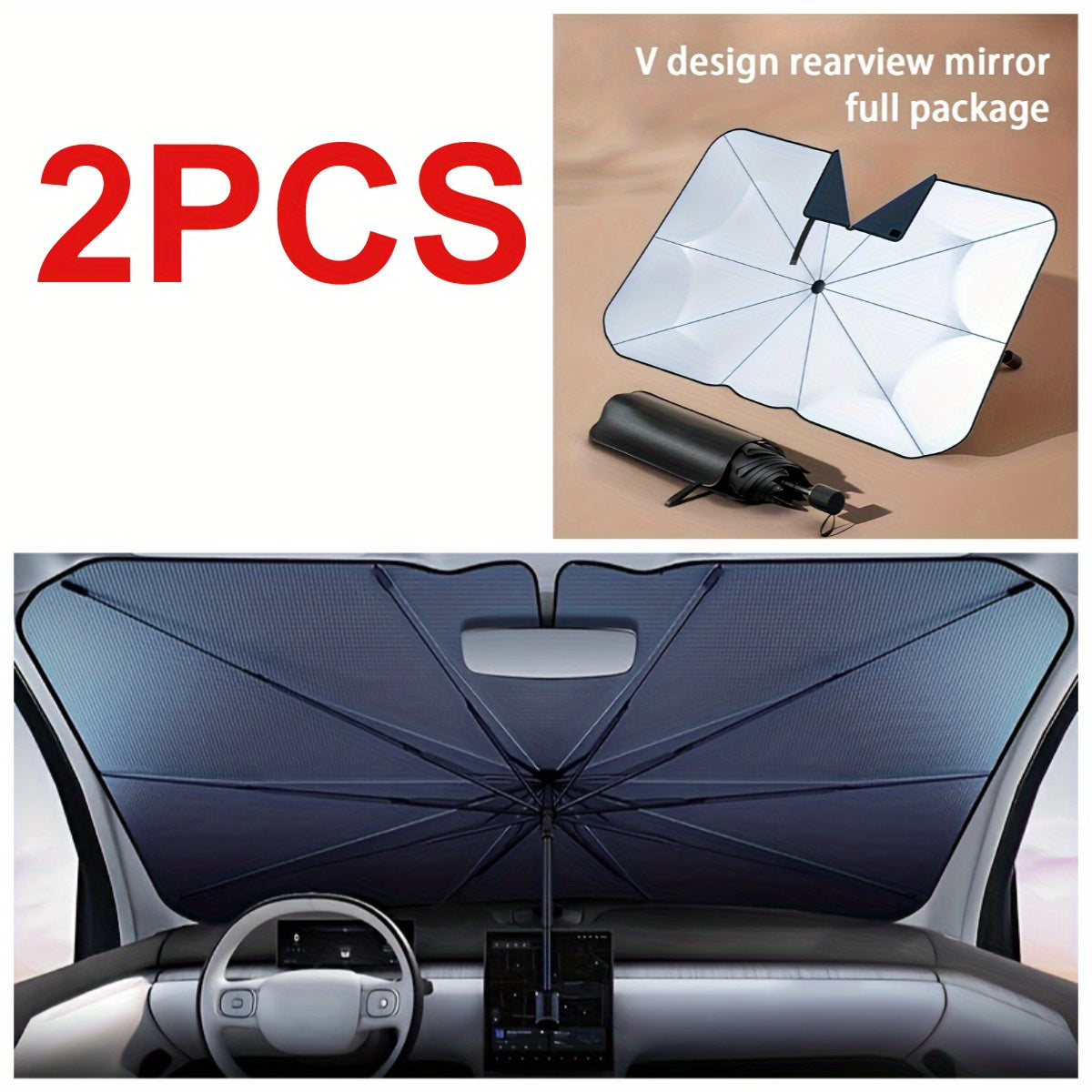 2шт. автомобильная передняя солнцезащитная шторка для лобового стекла для электромобиля
