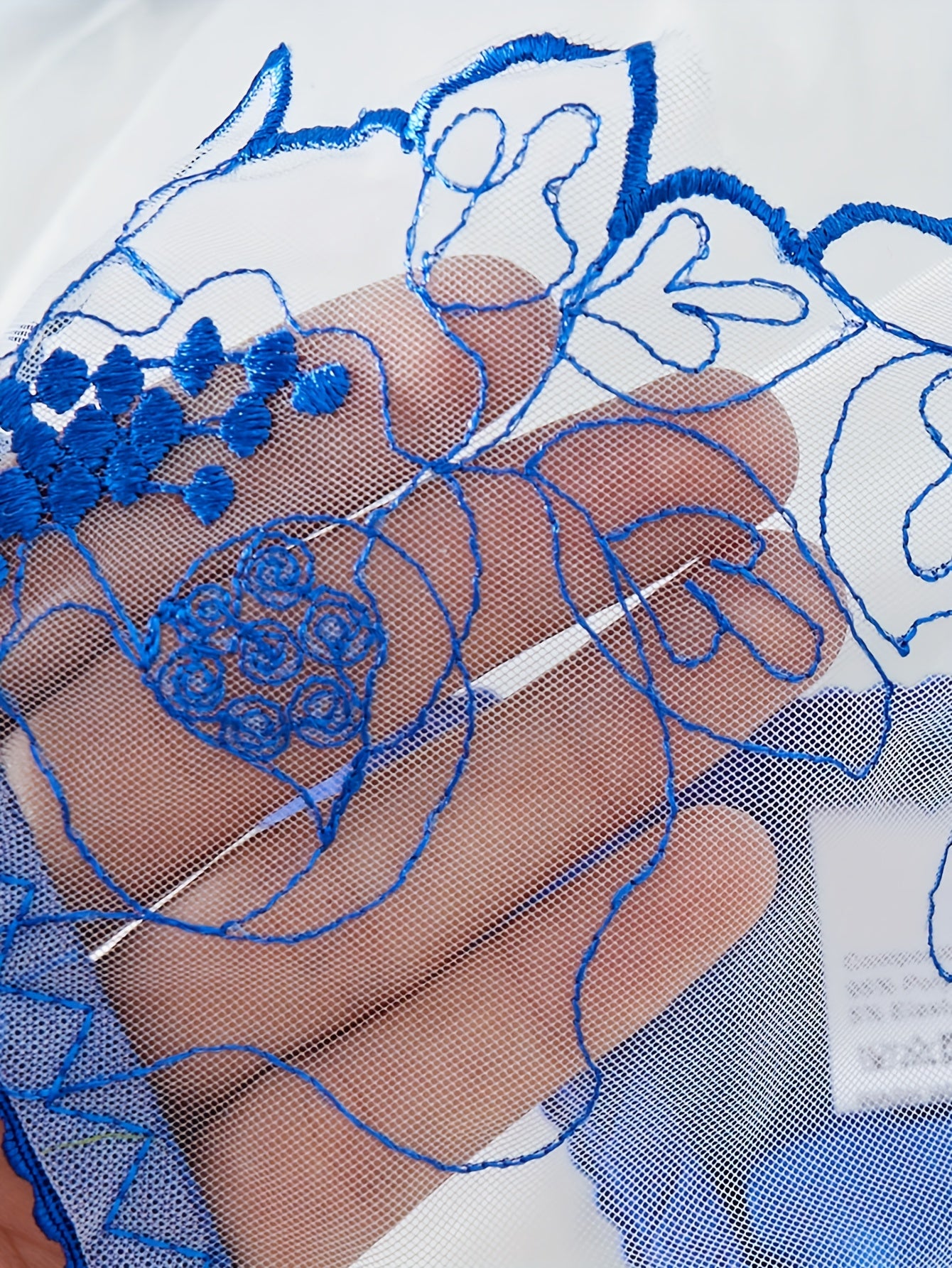 Plus Size Floral Embroidered Sheer Lingerie Set for Adults