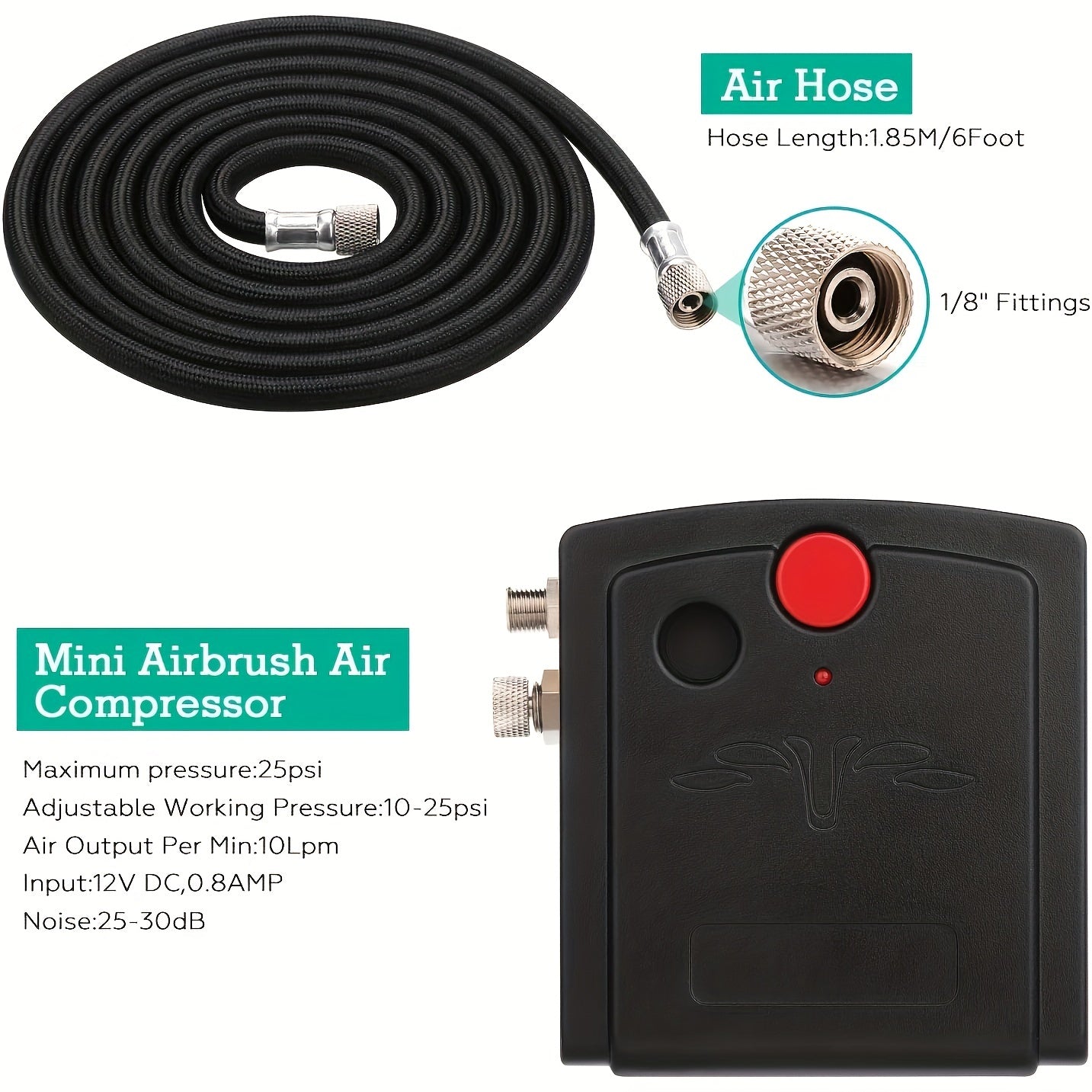 Portable Mini Airbrush Kit with Compressor Dual-Action Gravity Feed for Crafts Cake Decorating and Tattoo