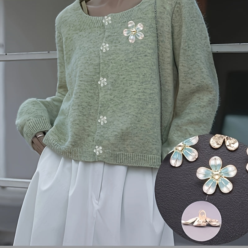 Yog'li palto, sviter, kurtka va kiyim-kechak aksessuarlari uchun 6 ta Retro kichik aromat tugmasi