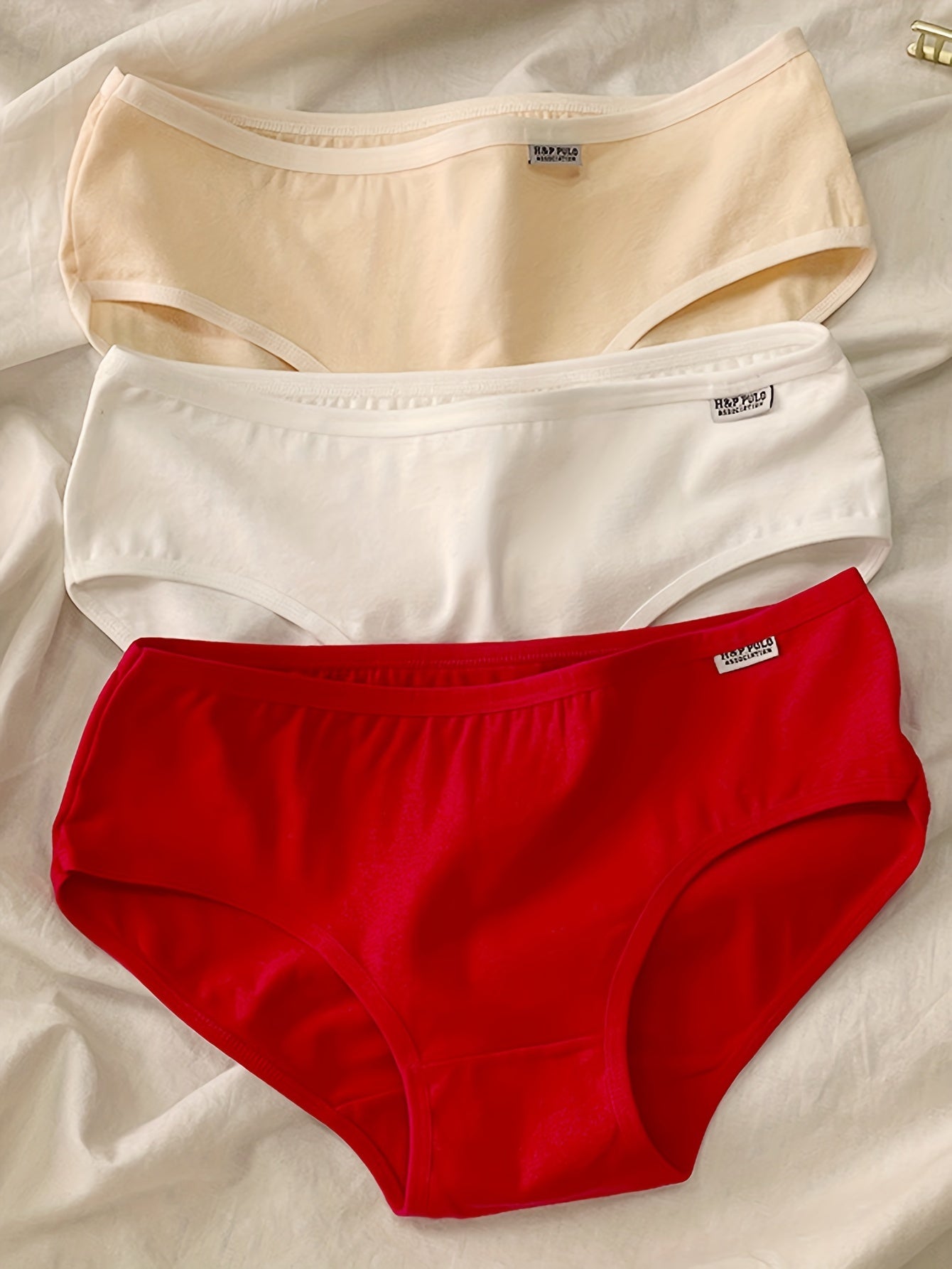 Women's Hipster Panties Set 5 Pieces Cotton Spandex Low-Rise Solid Colors