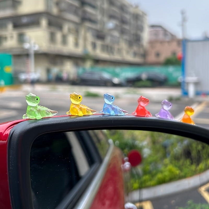 6 Pack Glow-in-The-Dark Resin Lizard Figurines Night Light Decor