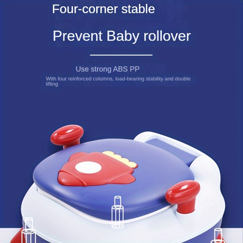 Bolalar uchun potty stulcha, 8 oydan 6 yoshgacha, Roket naqshli, plastik, xavfsiz PP