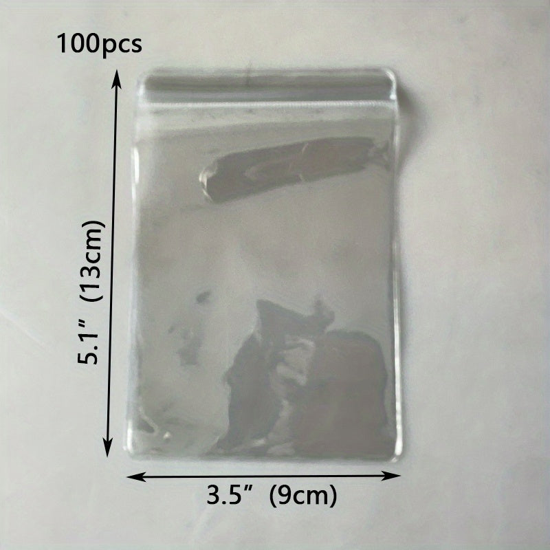 100 Pieces PVC Ziplock Bags Transparent Jewelry Storage Sealed Packaging